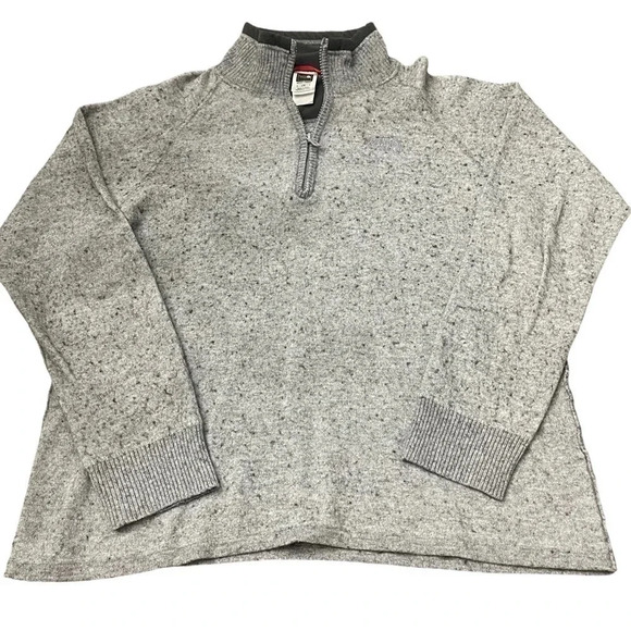 Men’s The North face quarter zip pullover sweater. Heather gray, size L. EUC. - Picture 1 of 9